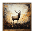Timberland Elk Palette Knife Wall Art II – Rustic Framed Wildlife Decor