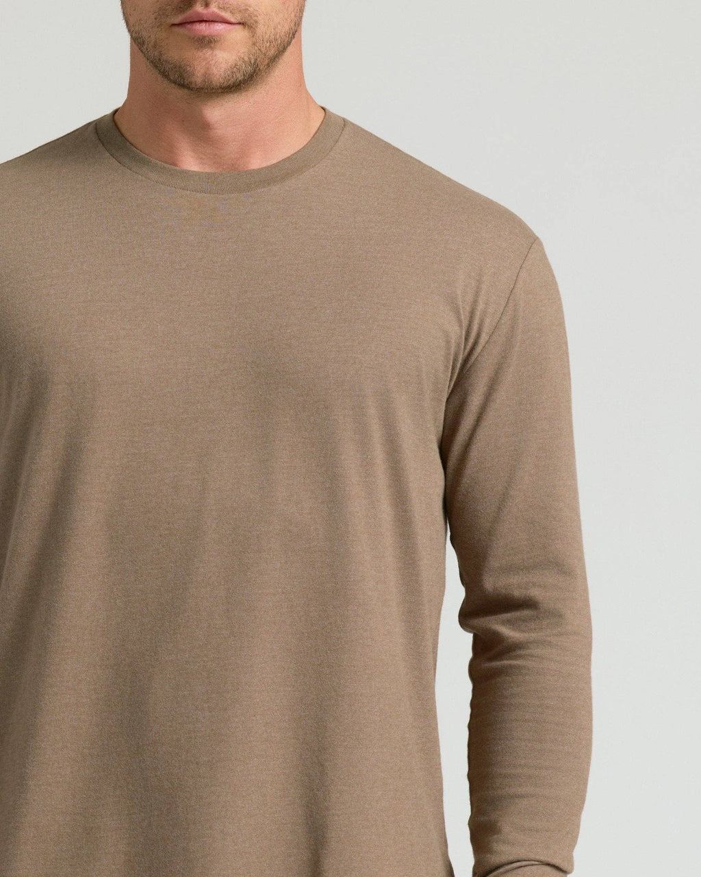 True Classic Dark Heather Sagewood Long Sleeve Crew Neck Shirt