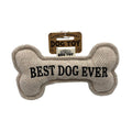 Best Dog Ever Tweed Bone Squeaky Dog Toy