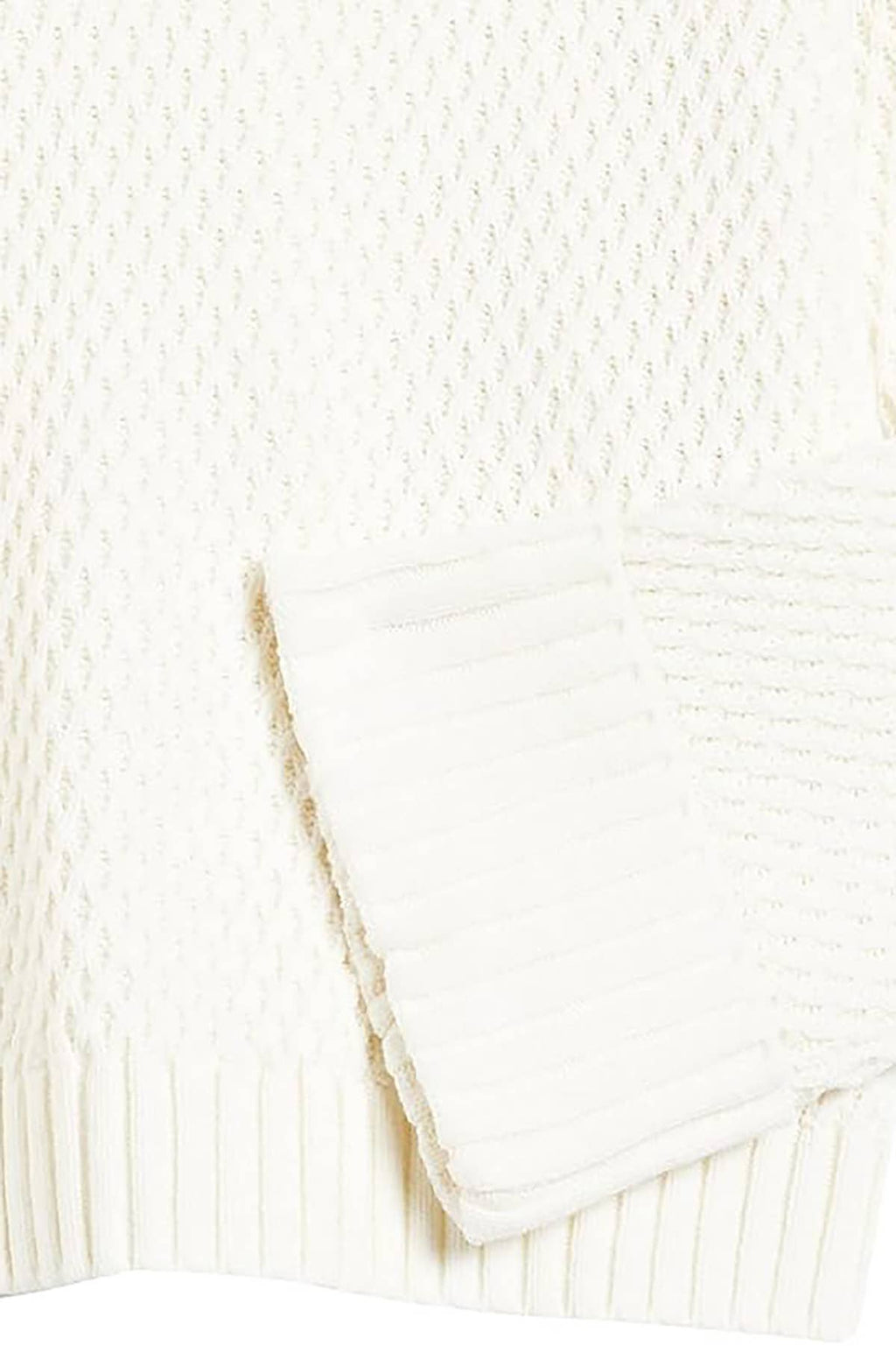 Ivory Textured Knit Turtleneck Sweater