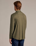 True Classic Dark Heather Military Green Long Sleeve Comfort Shirt