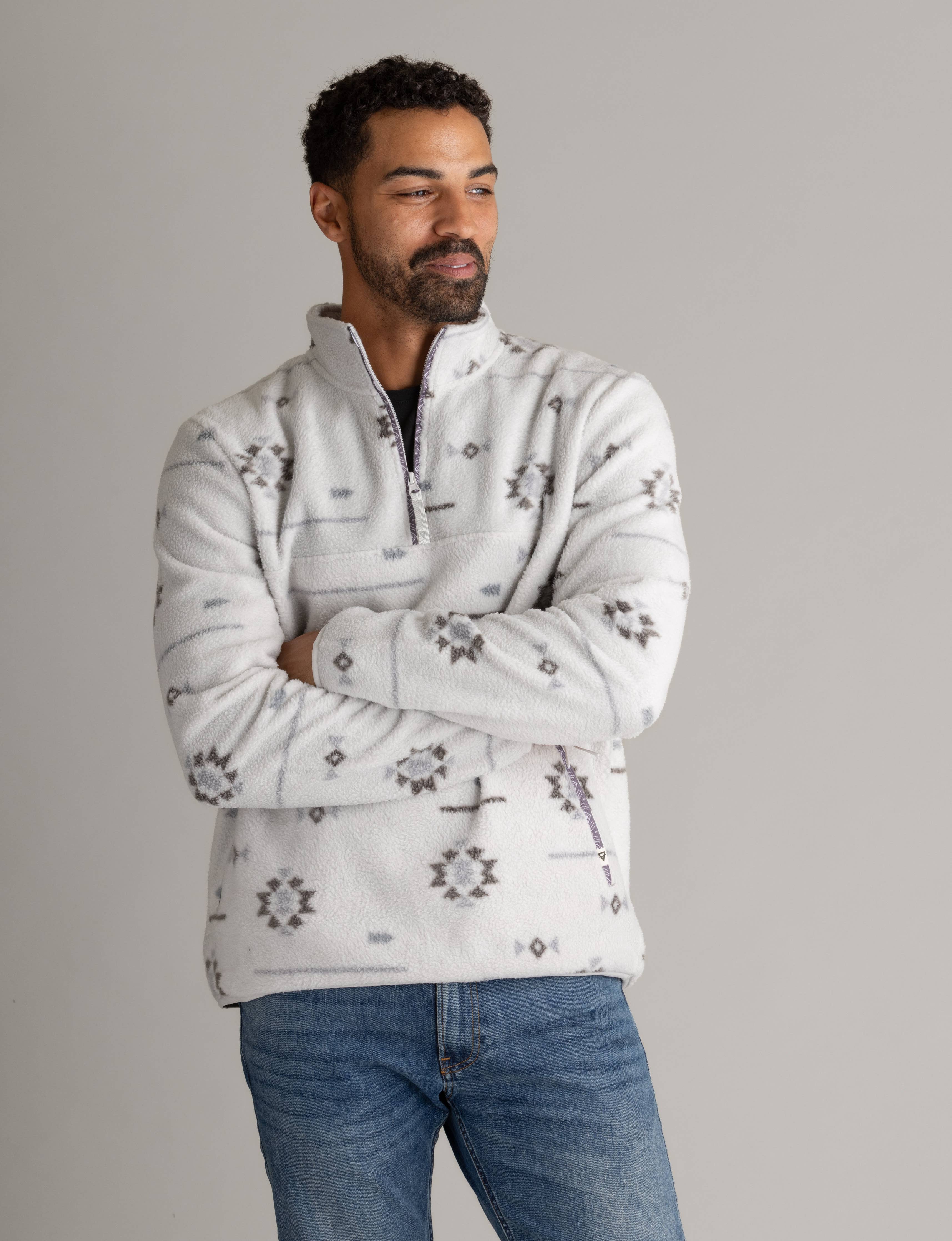 Men's Subzero Heavy Printed Fleece 1/4 ZIp Pullover