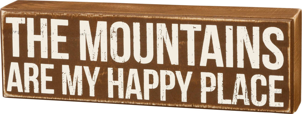 Mountains Are My Happy Place Wooden Box Sign