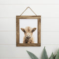 Baby Highland Cow Rustic Wood Wall Art