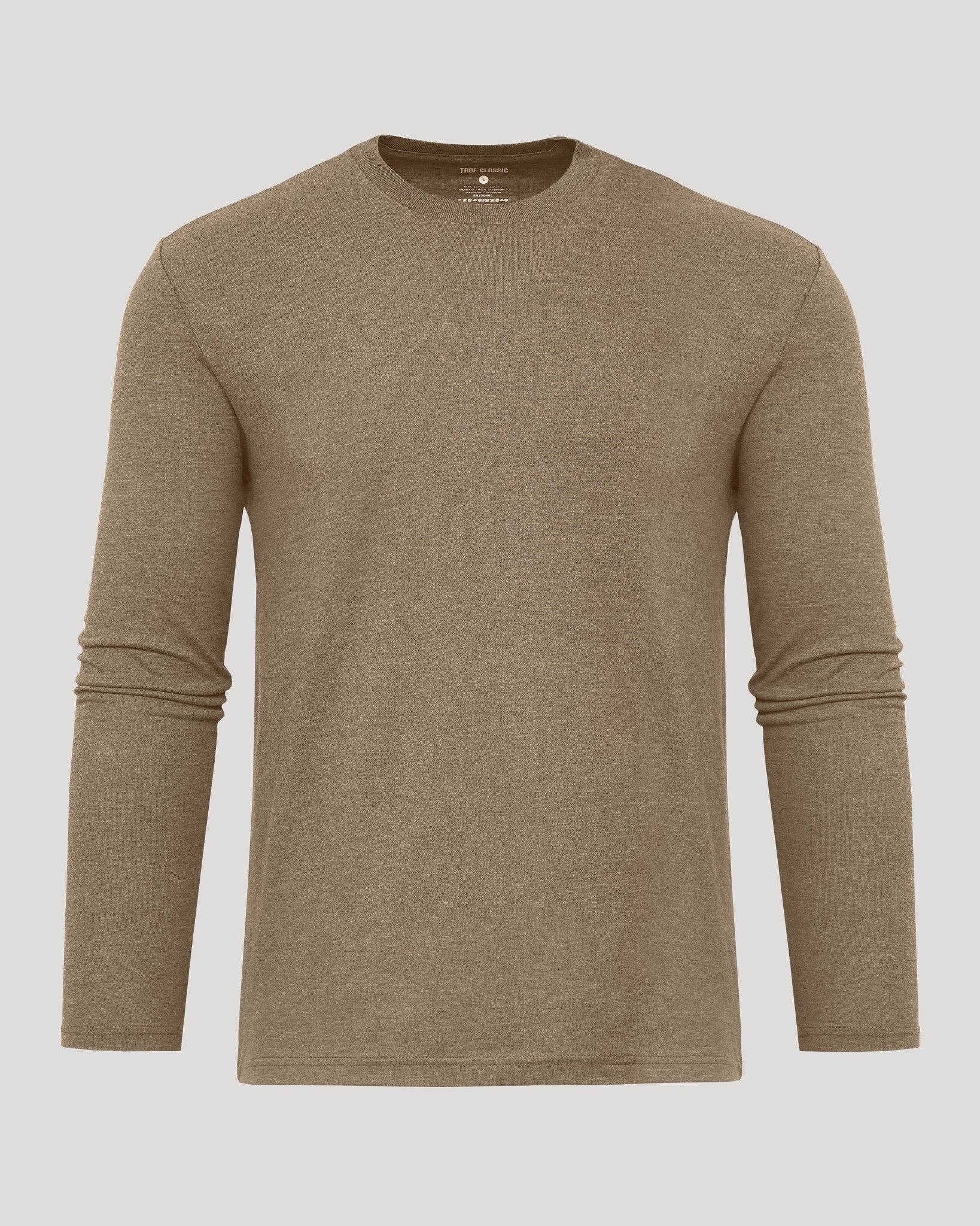 True Classic Dark Heather Sagewood Long Sleeve Crew Neck Shirt