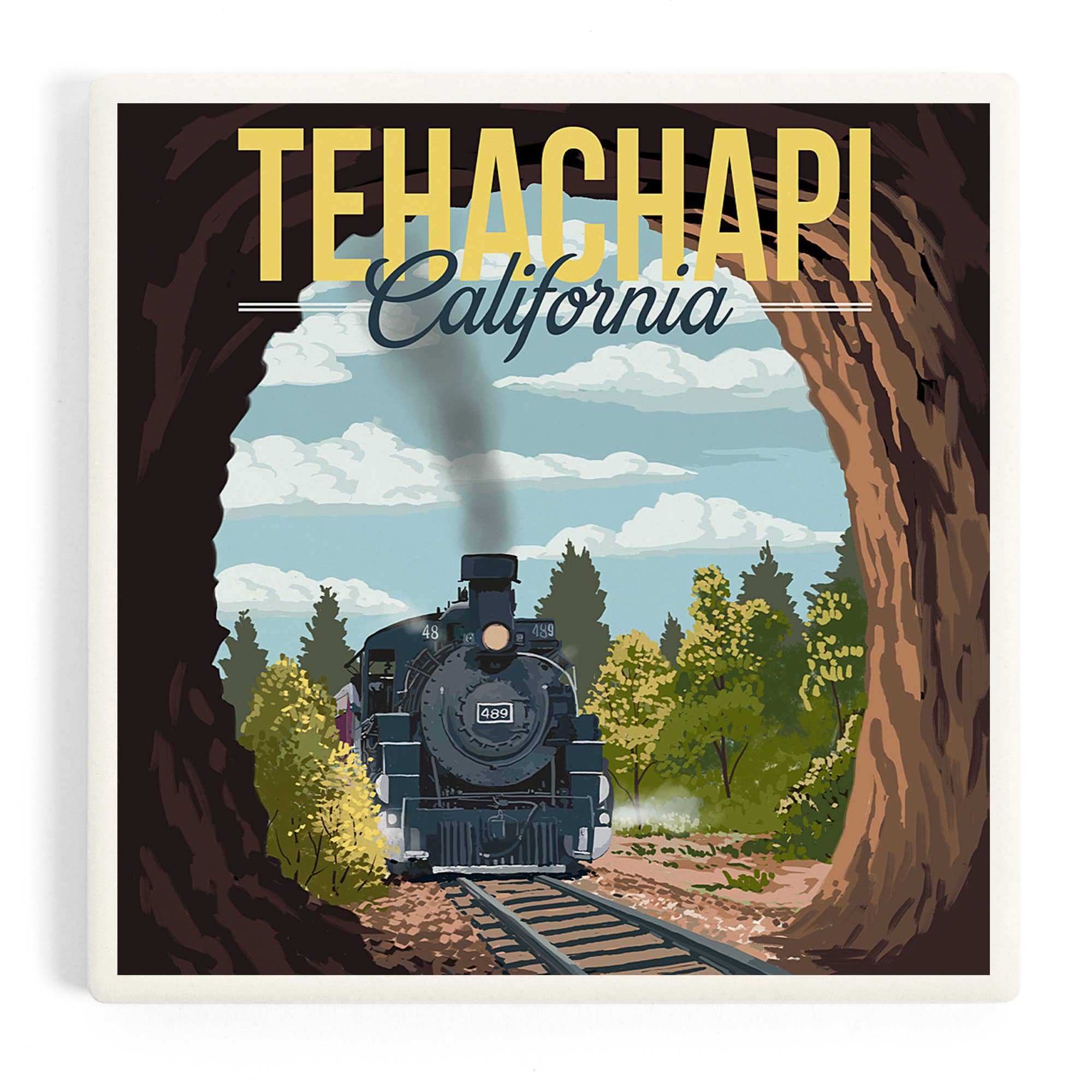 Tehachapi California Ceramic Coaster – Historic Tunnel Scene