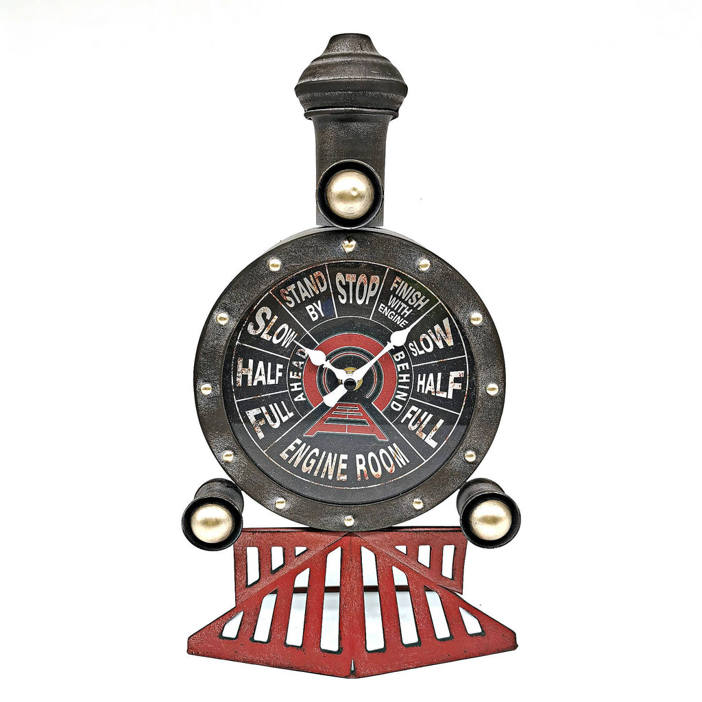Distressed Locomotive Table Clock