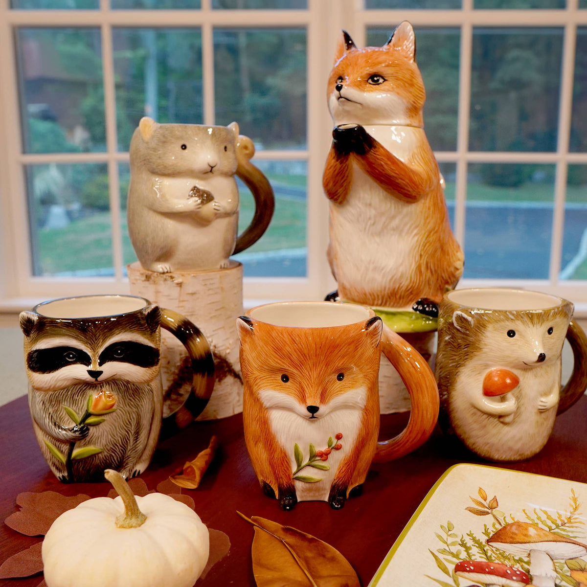 Woodland Fox 3D Ceramic Teapot – 32 oz