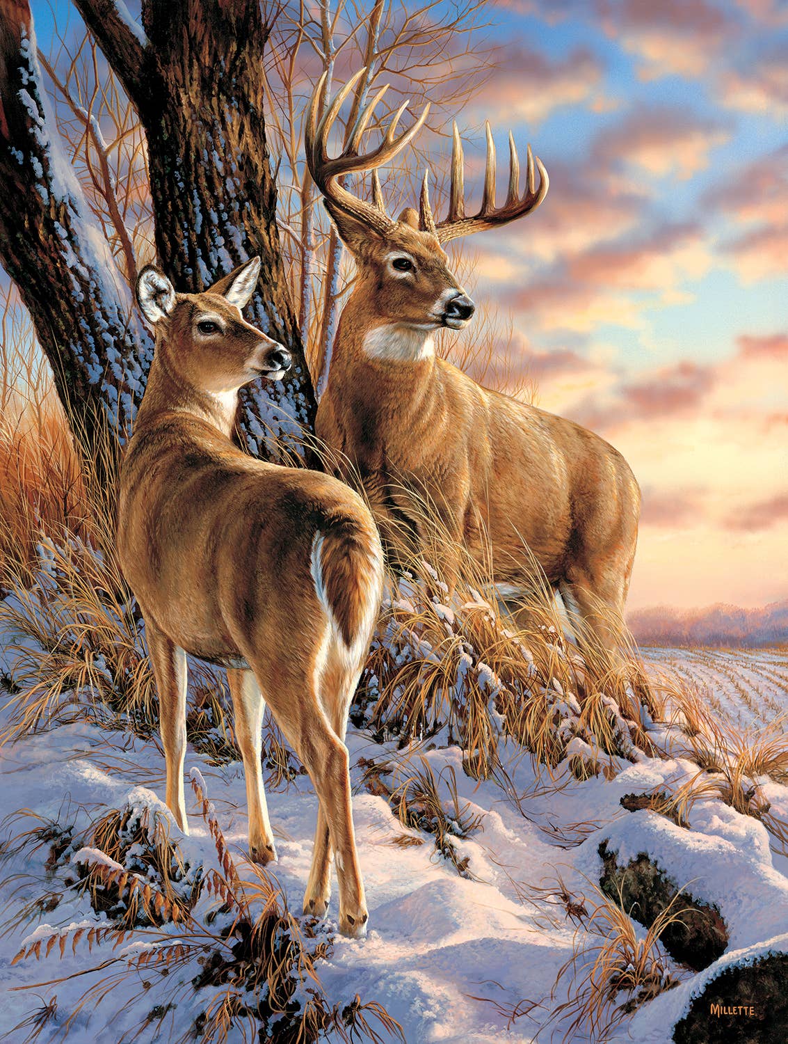Winter Deer 500-Piece Jigsaw Puzzle