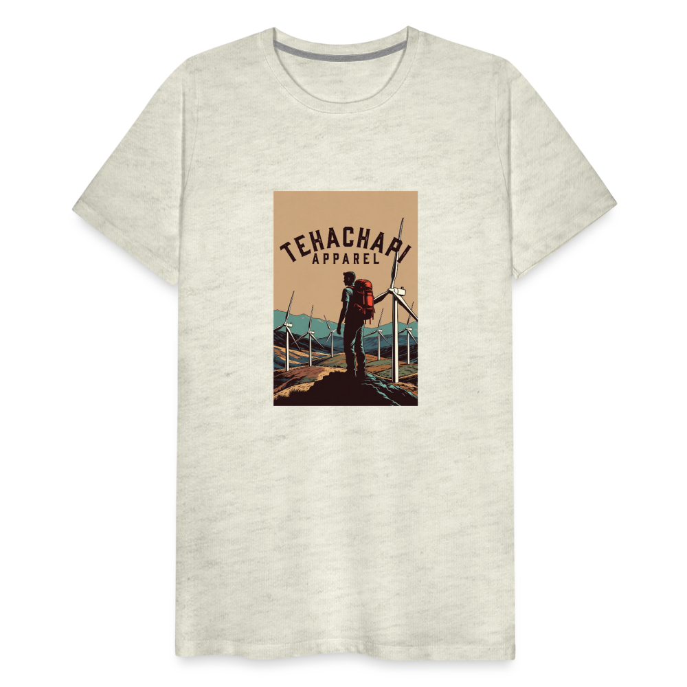 Tehachapi Trails & Turbines Graphic  Men's Premium T-Shirt - heather oatmeal