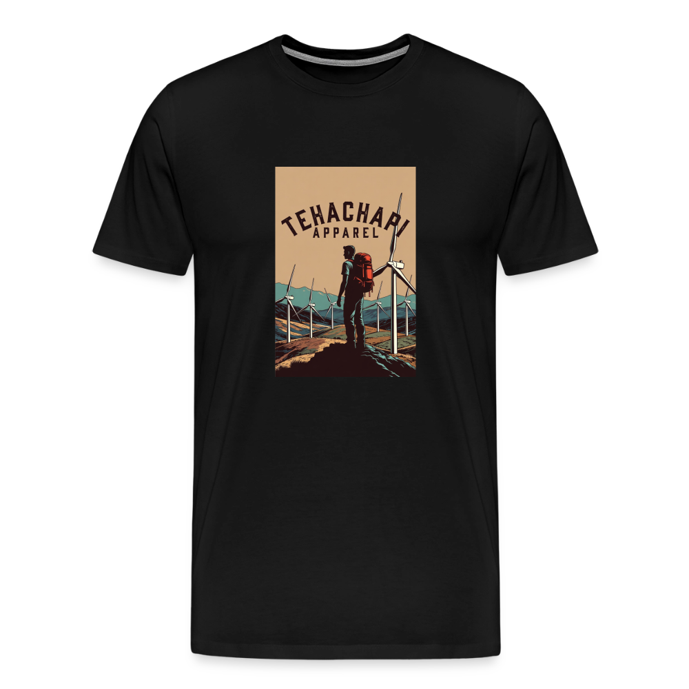 Tehachapi Trails & Turbines Graphic  Men's Premium T-Shirt - black