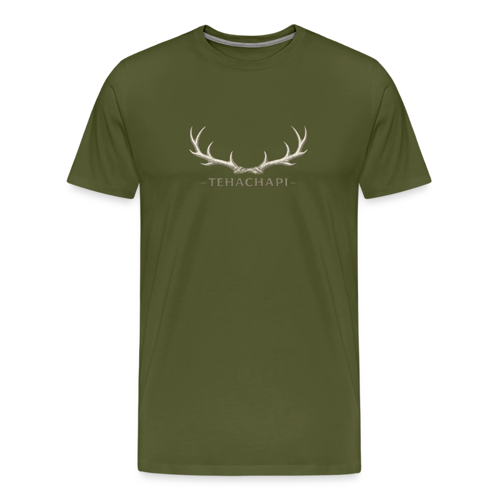 Tehachapi Antler Graphic Men's Premium T-Shirt - olive green