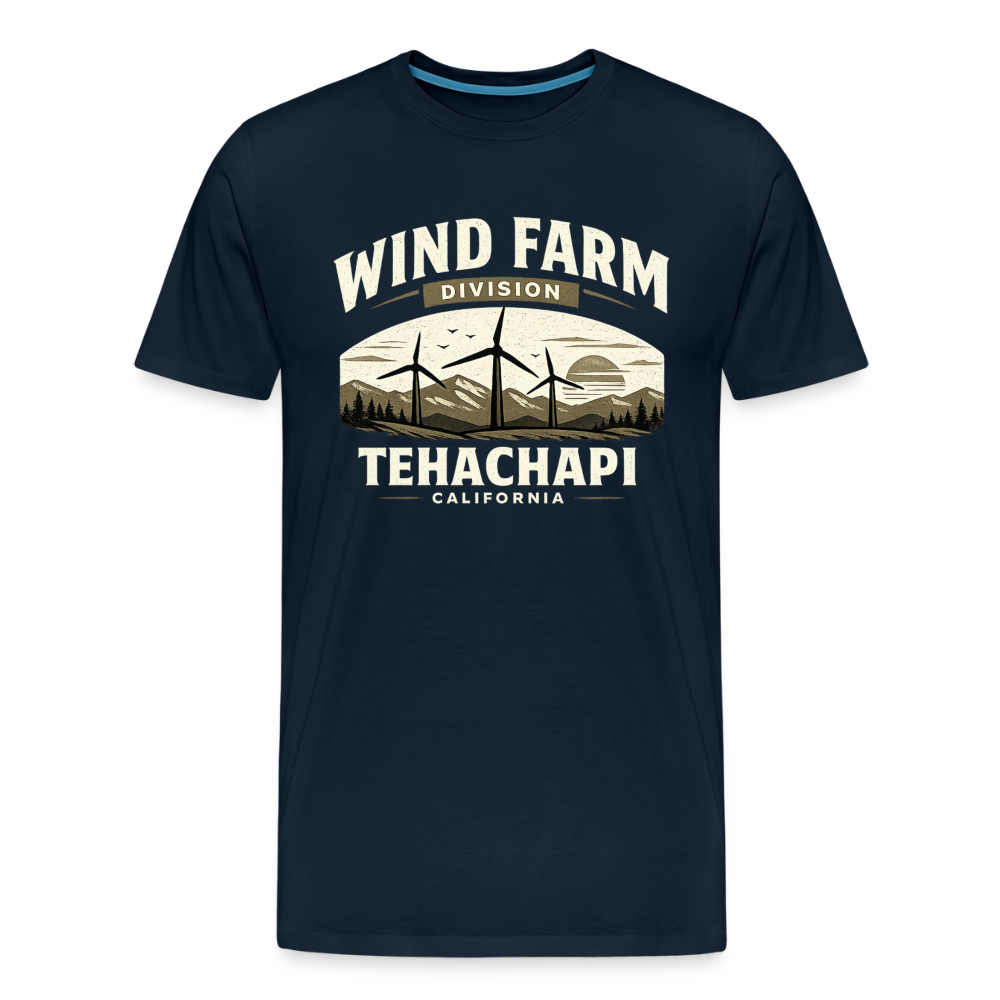 Tehachapi California Wind Farm Division Premium Men’s T-Shirt – Vintage Outdoor Graphic Tee - deep navy