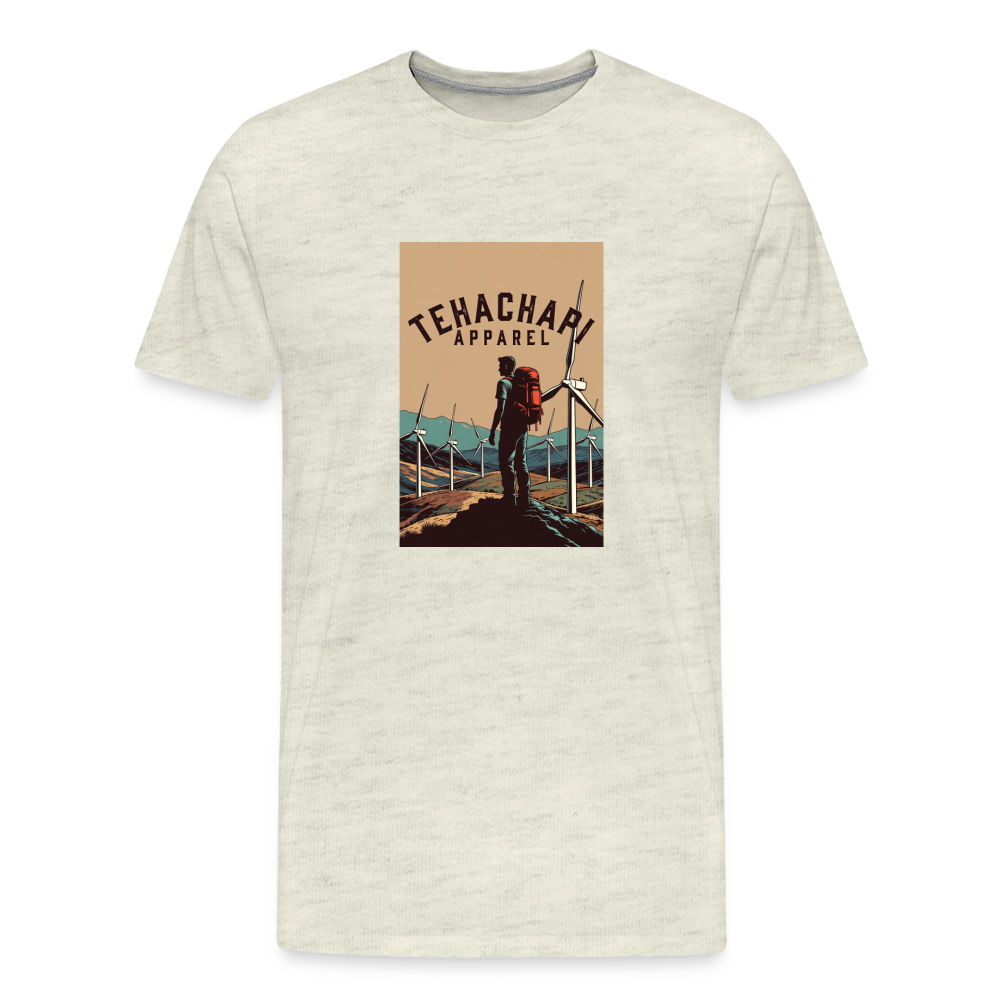Tehachapi Trails & Turbines Graphic  Men's Premium T-Shirt - heather oatmeal