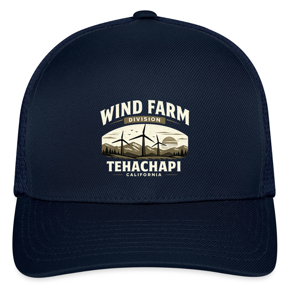 Tehachapi California Wind Farm Division FlexFit Hat – Vintage Mountain Outdoor Cap - navy