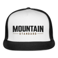 MOUNTAIN STANDARD™ Tehachapi California Premium Snapback Trucker Hat - white/black