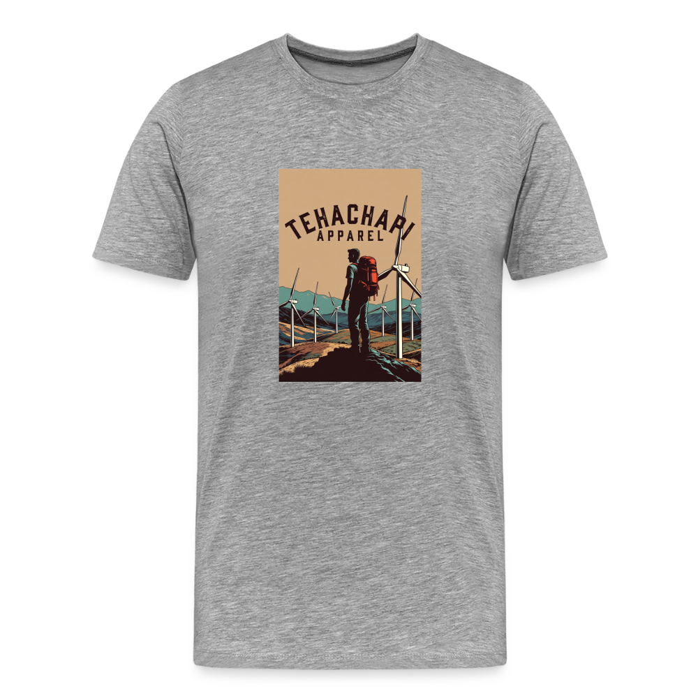 Tehachapi Trails & Turbines Graphic  Men's Premium T-Shirt - heather gray