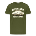 Tehachapi California Wind Farm Division Premium Men’s T-Shirt – Vintage Outdoor Graphic Tee - olive green