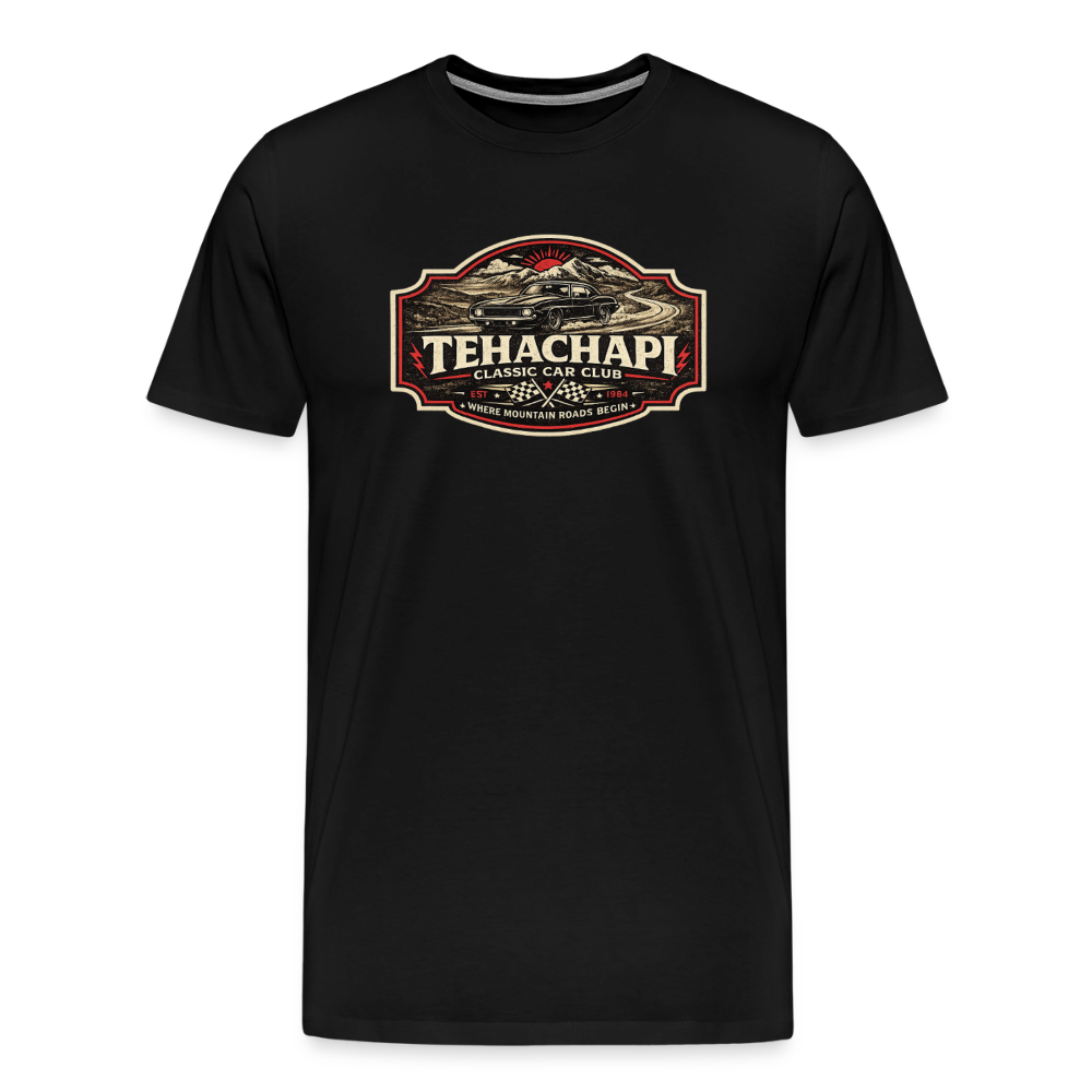Tehachapi Classic Car Club Premium T-Shirt – Vintage Mountain Cruiser Graphic - black