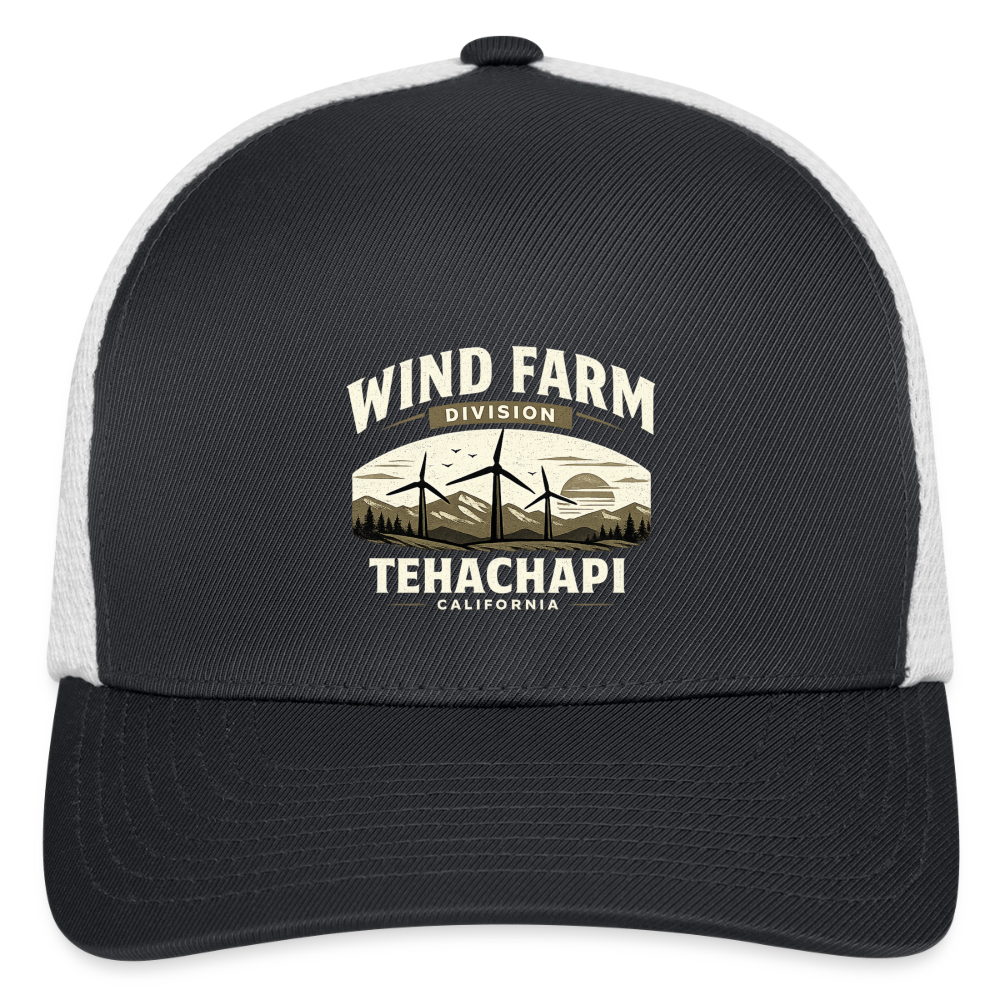 Tehachapi California Wind Farm Division FlexFit Hat – Vintage Mountain Outdoor Cap - dark gray/white