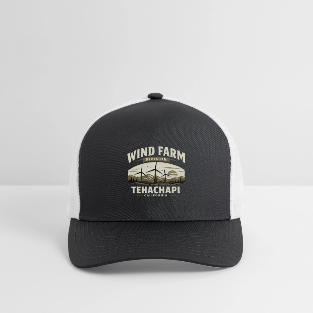 Tehachapi California Wind Farm Division FlexFit Hat – Vintage Mountain Outdoor Cap - dark gray/white