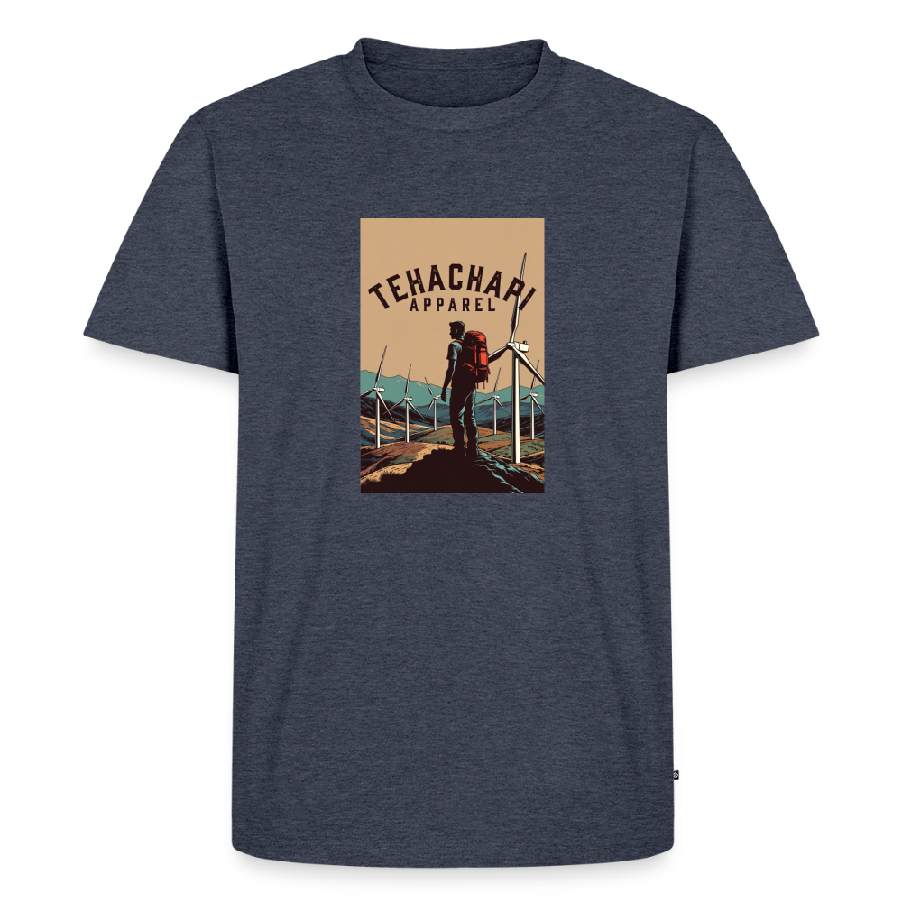 Tehachapi Trails & Turbines Graphic  Men's Premium T-Shirt - heather denim 