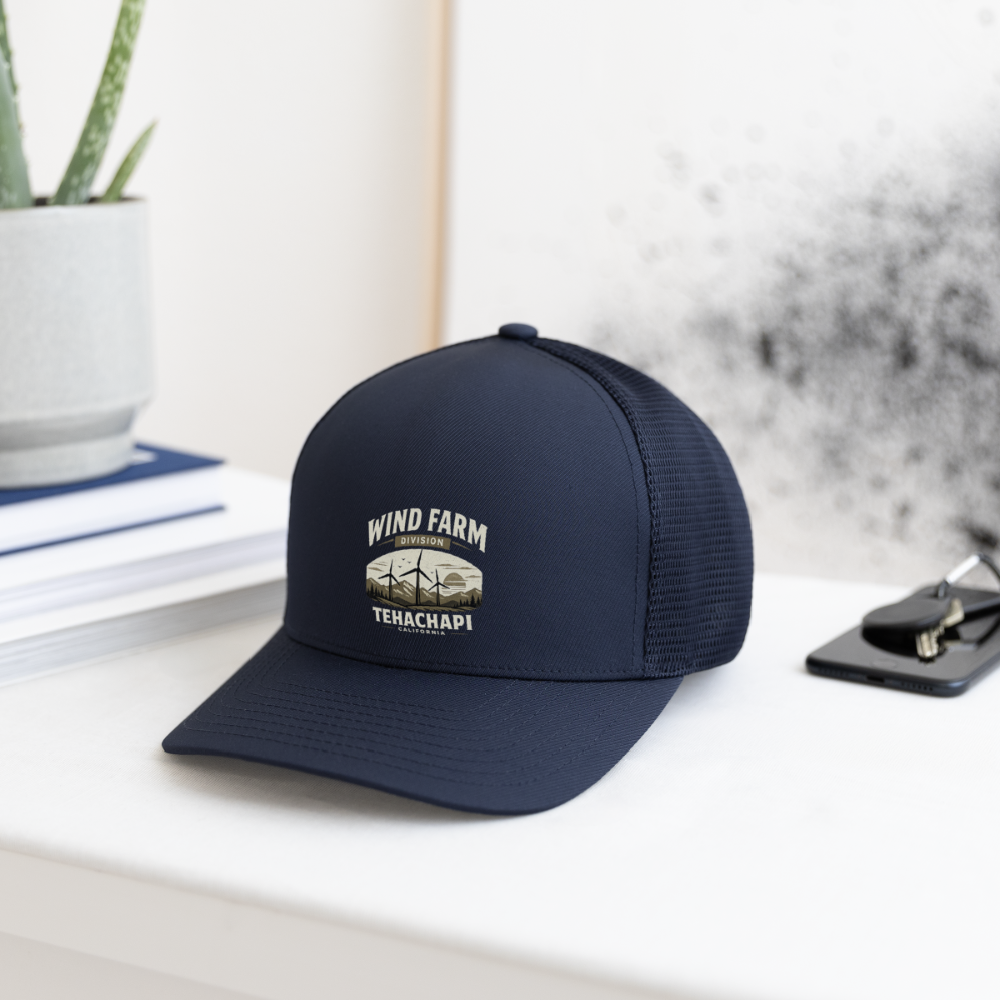 Tehachapi California Wind Farm Division FlexFit Hat – Vintage Mountain Outdoor Cap - navy