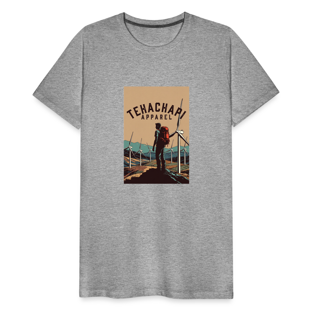 Tehachapi Trails & Turbines Graphic  Men's Premium T-Shirt - heather gray