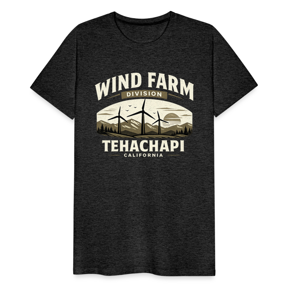 Tehachapi California Wind Farm Division Premium Men’s T-Shirt – Vintage Outdoor Graphic Tee - charcoal grey