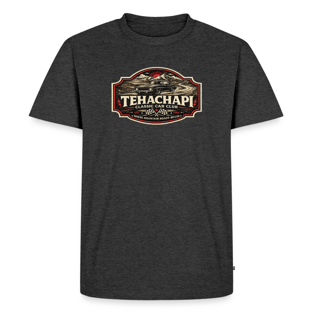 Tehachapi Classic Car Club Premium T-Shirt – Vintage Mountain Cruiser Graphic - heather anthracite