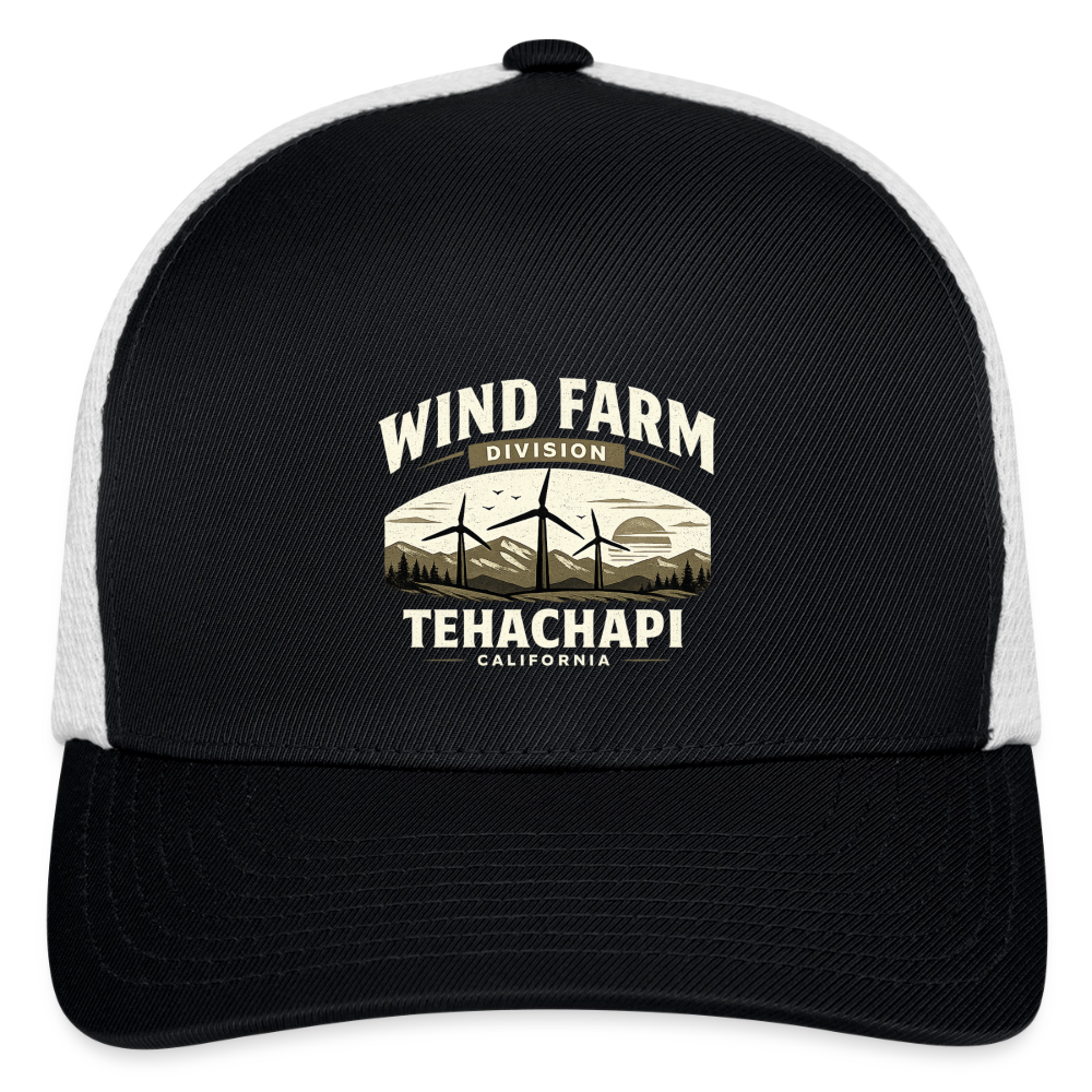 Tehachapi California Wind Farm Division FlexFit Hat – Vintage Mountain Outdoor Cap - black/white