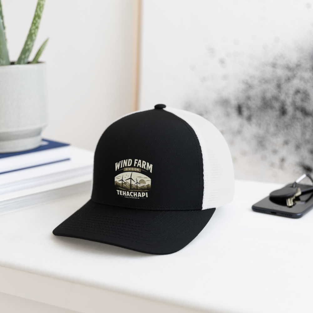 Tehachapi California Wind Farm Division FlexFit Hat – Vintage Mountain Outdoor Cap - black/white