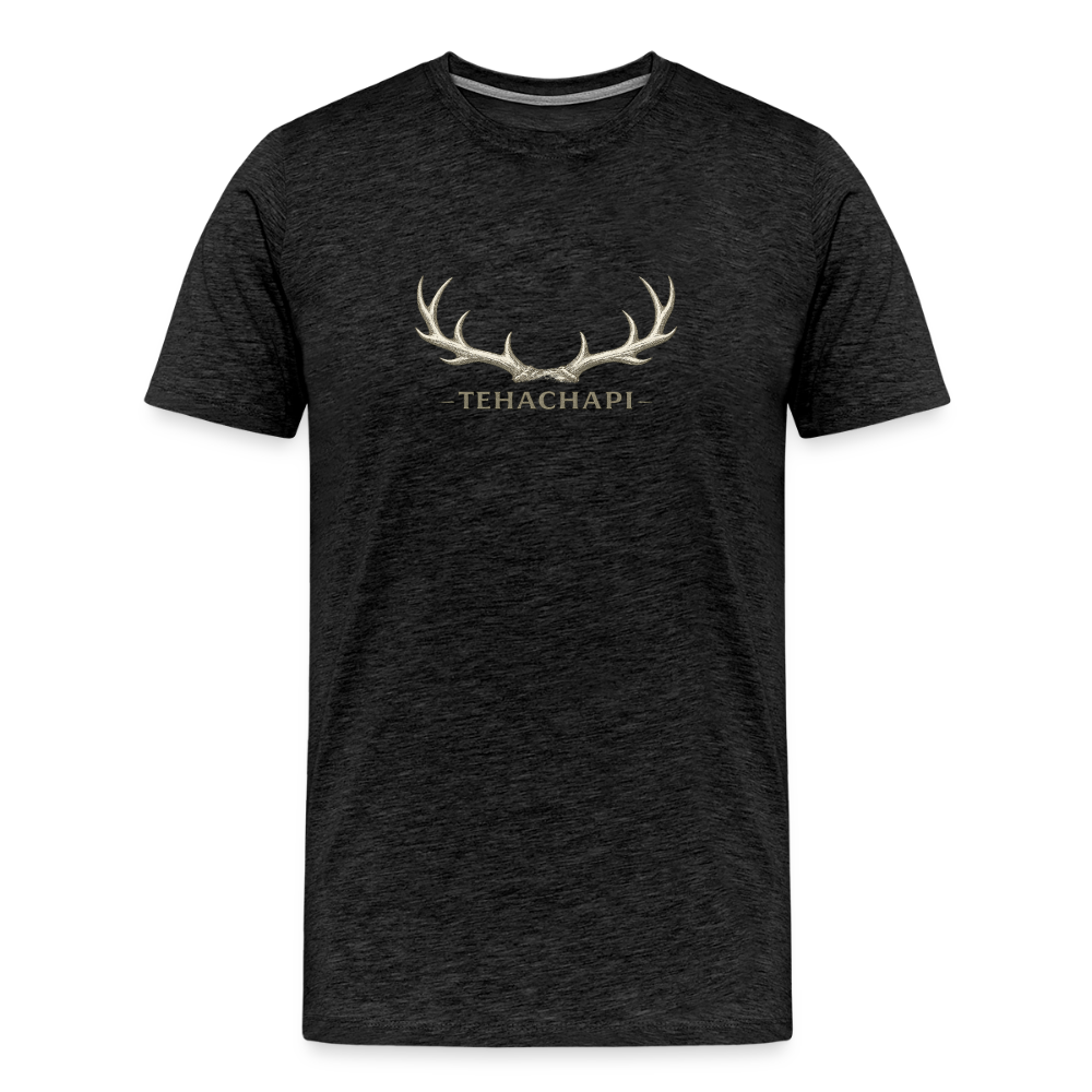 Tehachapi Antler Graphic Men's Premium T-Shirt - charcoal grey