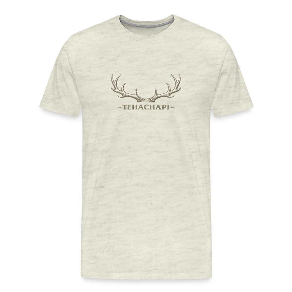 Tehachapi Antler Graphic Men's Premium T-Shirt - heather oatmeal