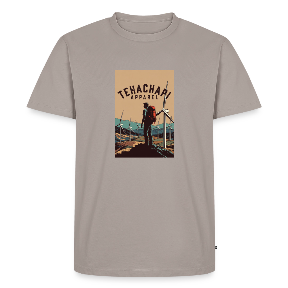 Tehachapi Trails & Turbines Graphic  Men's Premium T-Shirt - taupe