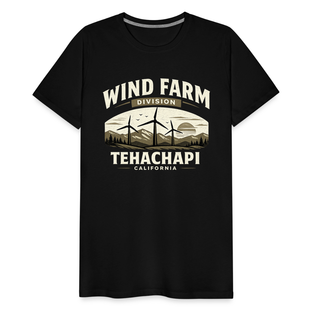 Tehachapi California Wind Farm Division Premium Men’s T-Shirt – Vintage Outdoor Graphic Tee - black