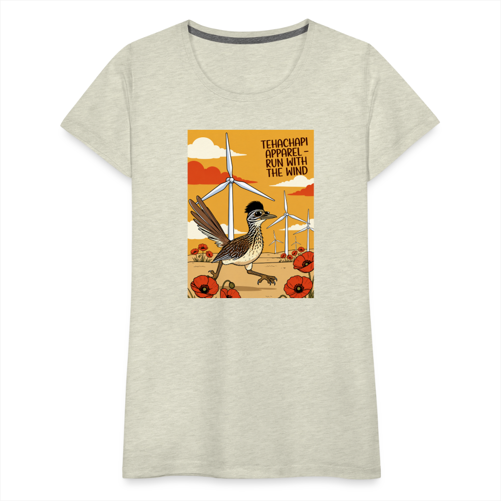 Tehachapi Wind Runner Women’s Premium T-Shirt - heather oatmeal