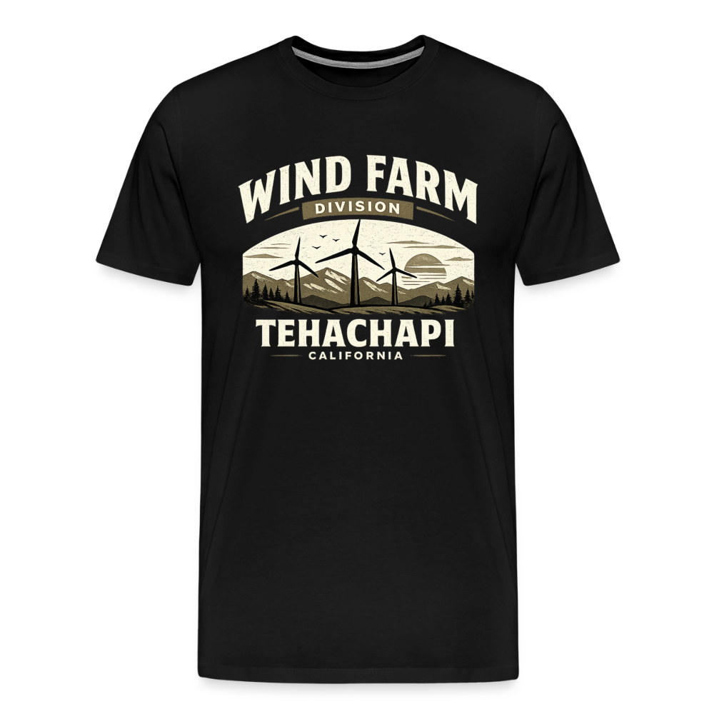 Tehachapi California Wind Farm Division Premium Men’s T-Shirt – Vintage Outdoor Graphic Tee - black