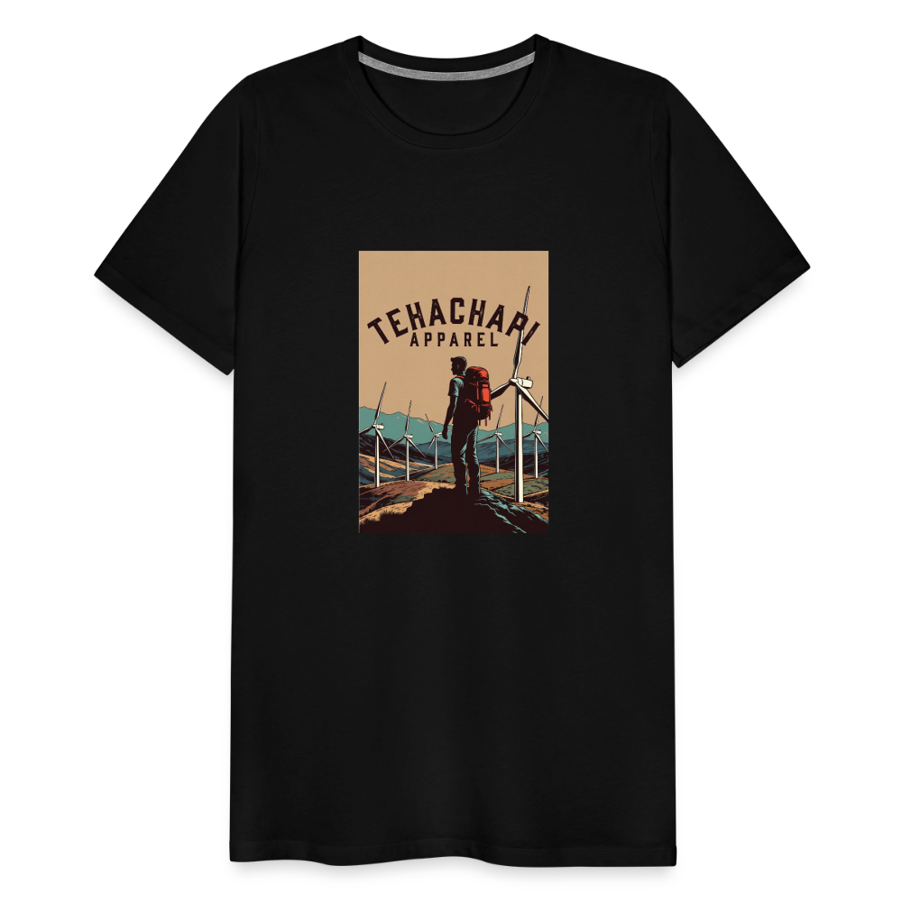 Tehachapi Trails & Turbines Graphic  Men's Premium T-Shirt - black