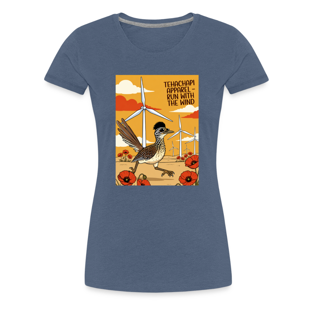 Tehachapi Wind Runner Women’s Premium T-Shirt - heather blue