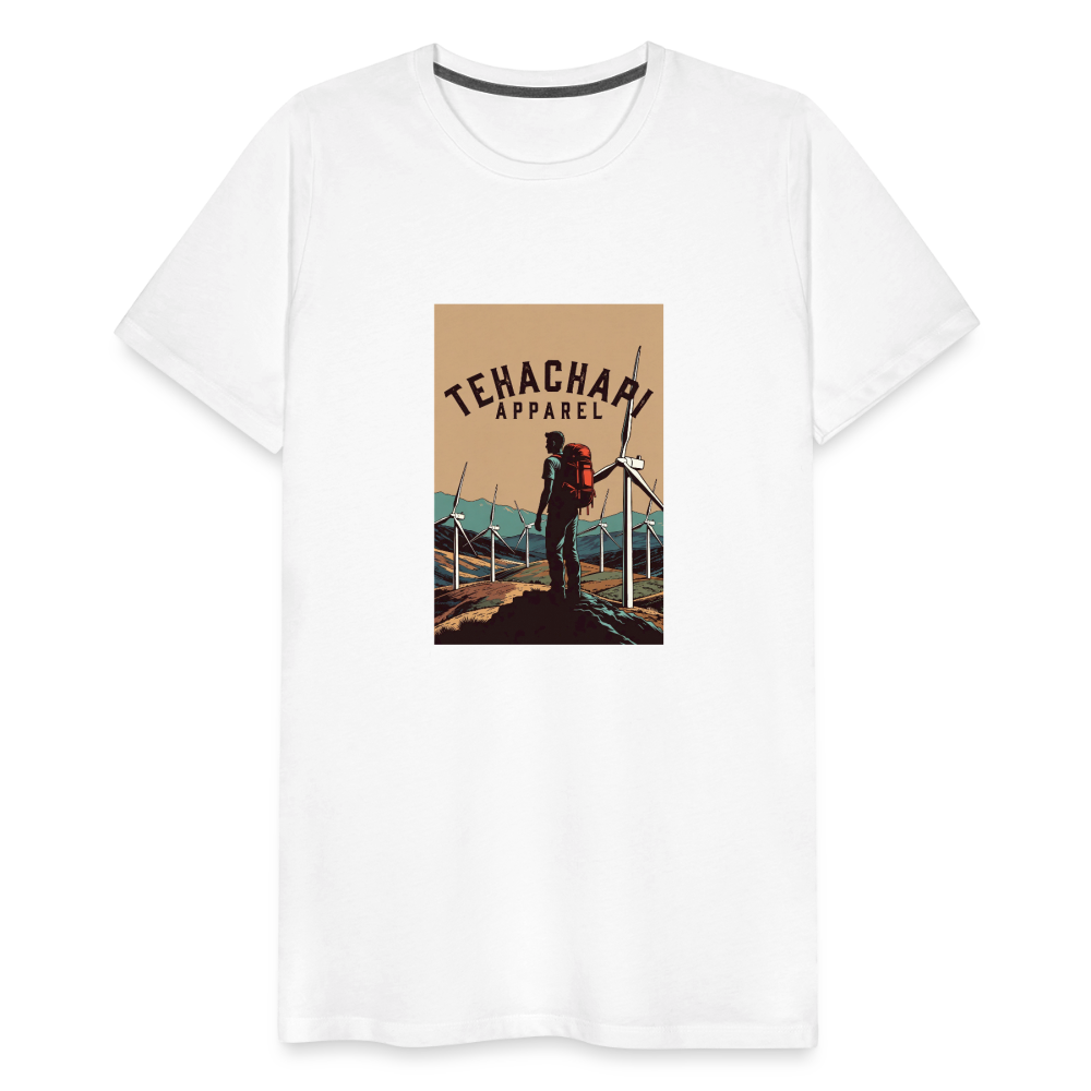 Tehachapi Trails & Turbines Graphic  Men's Premium T-Shirt - white