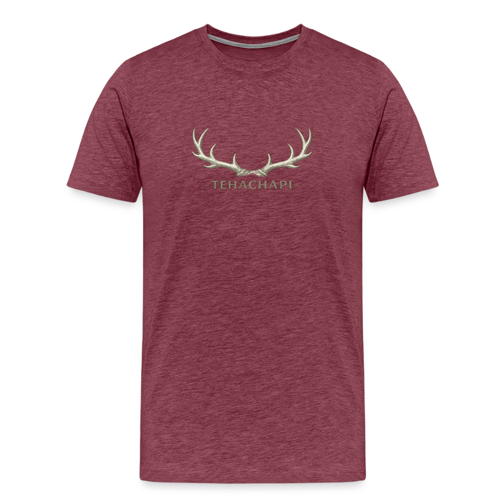 Tehachapi Antler Graphic Men's Premium T-Shirt - heather burgundy