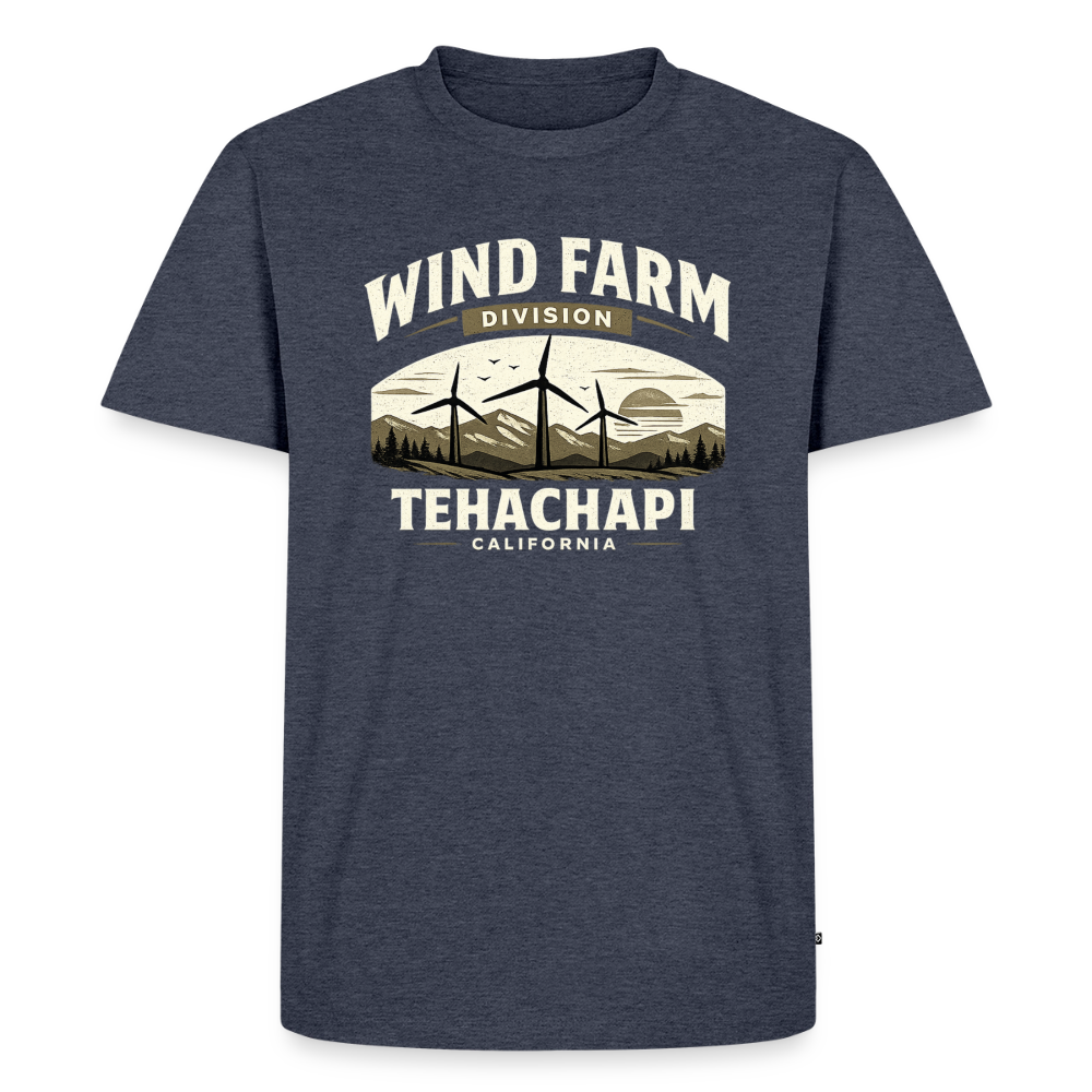 Tehachapi California Wind Farm Division Premium Men’s T-Shirt – Vintage Outdoor Graphic Tee - heather denim 