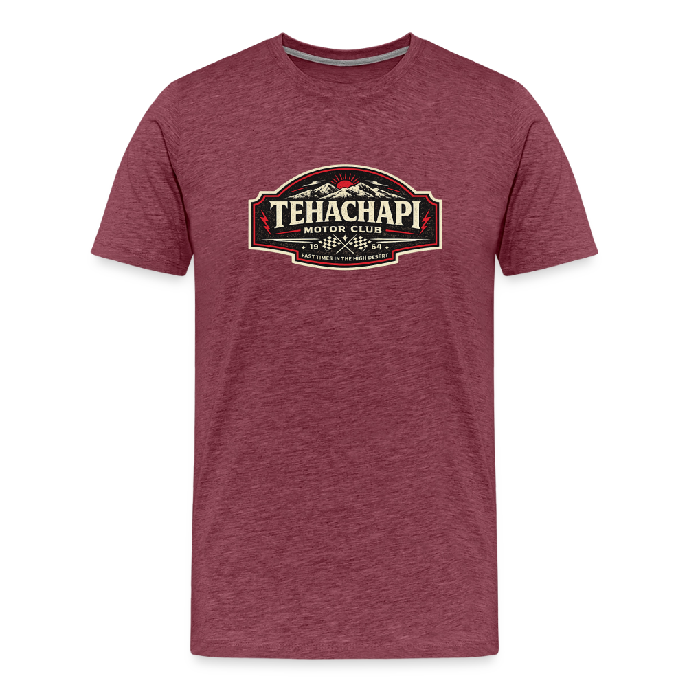 Tehachapi Motor Club Premium T-Shirt – Vintage Rally Edition - heather burgundy