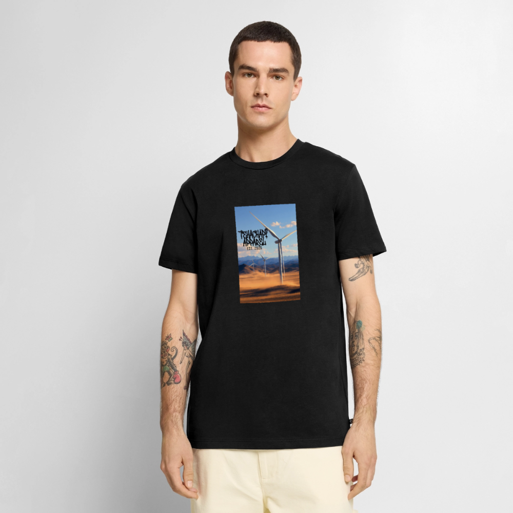 Tehachapi Power – Wind Turbine Landscape Print  Men's Premium T-Shirt - black