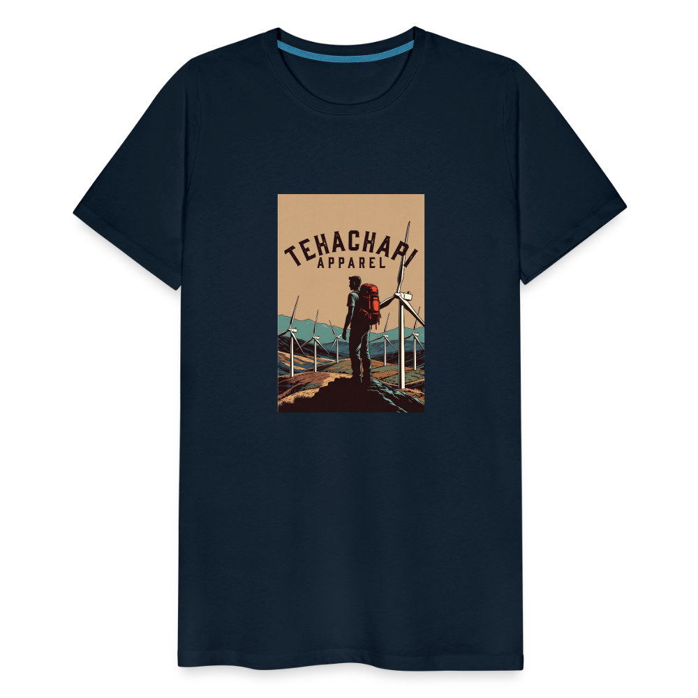 Tehachapi Trails & Turbines Graphic  Men's Premium T-Shirt - deep navy