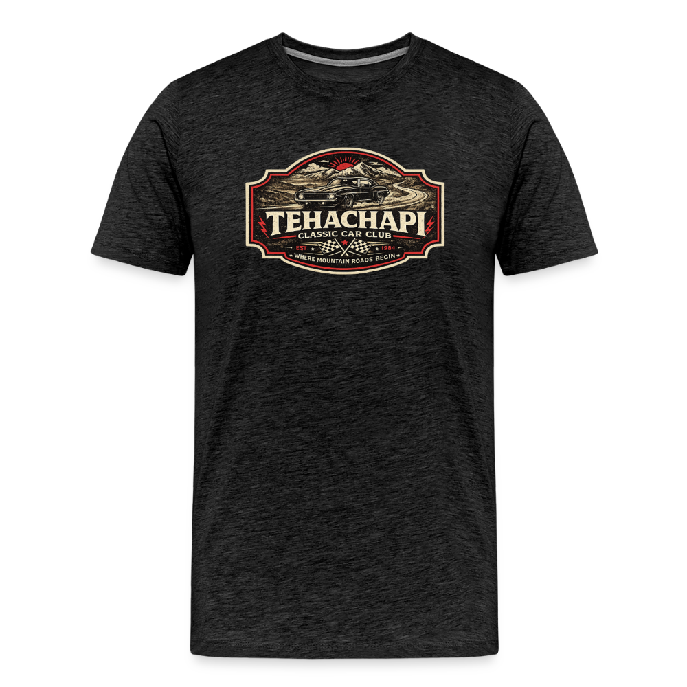Tehachapi Classic Car Club Premium T-Shirt – Vintage Mountain Cruiser Graphic - charcoal grey