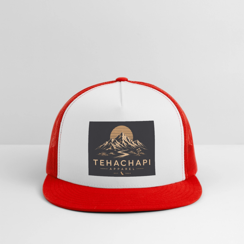 Tehachapi Apparel Trucker Hat - white/red