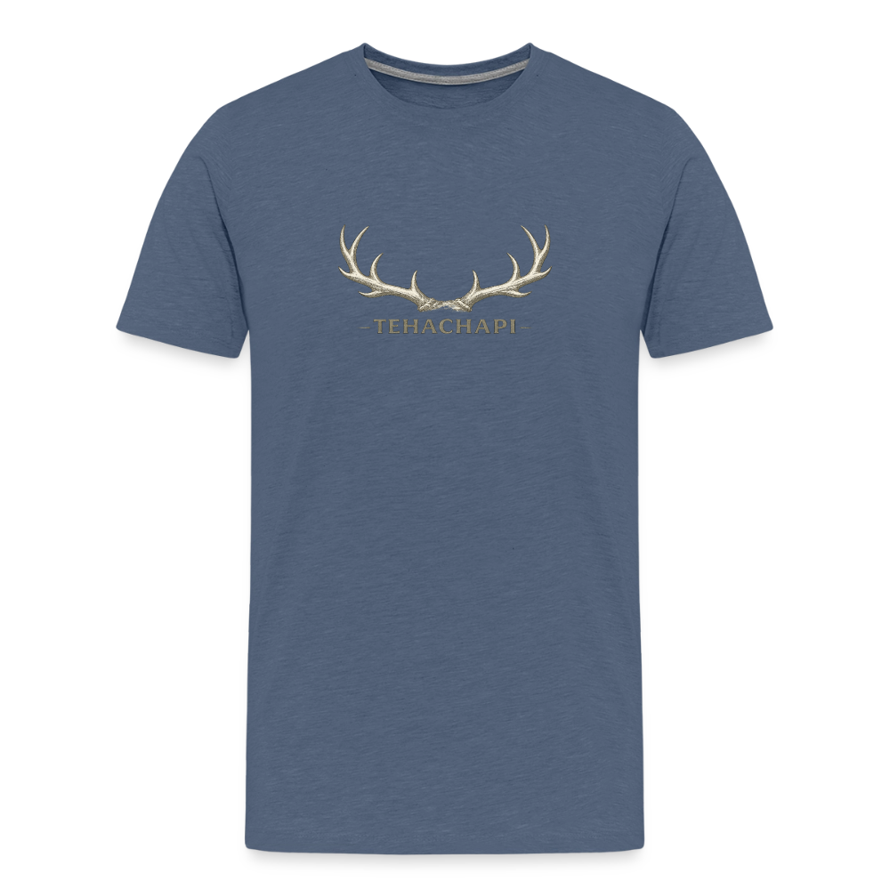 Tehachapi Antler Graphic Men's Premium T-Shirt - heather blue
