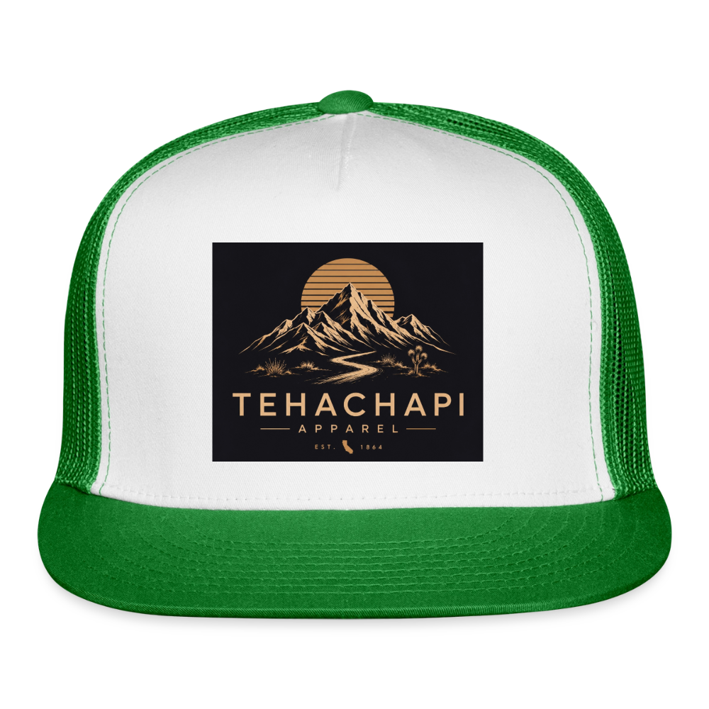 Tehachapi Apparel Trucker Hat - white/kelly green